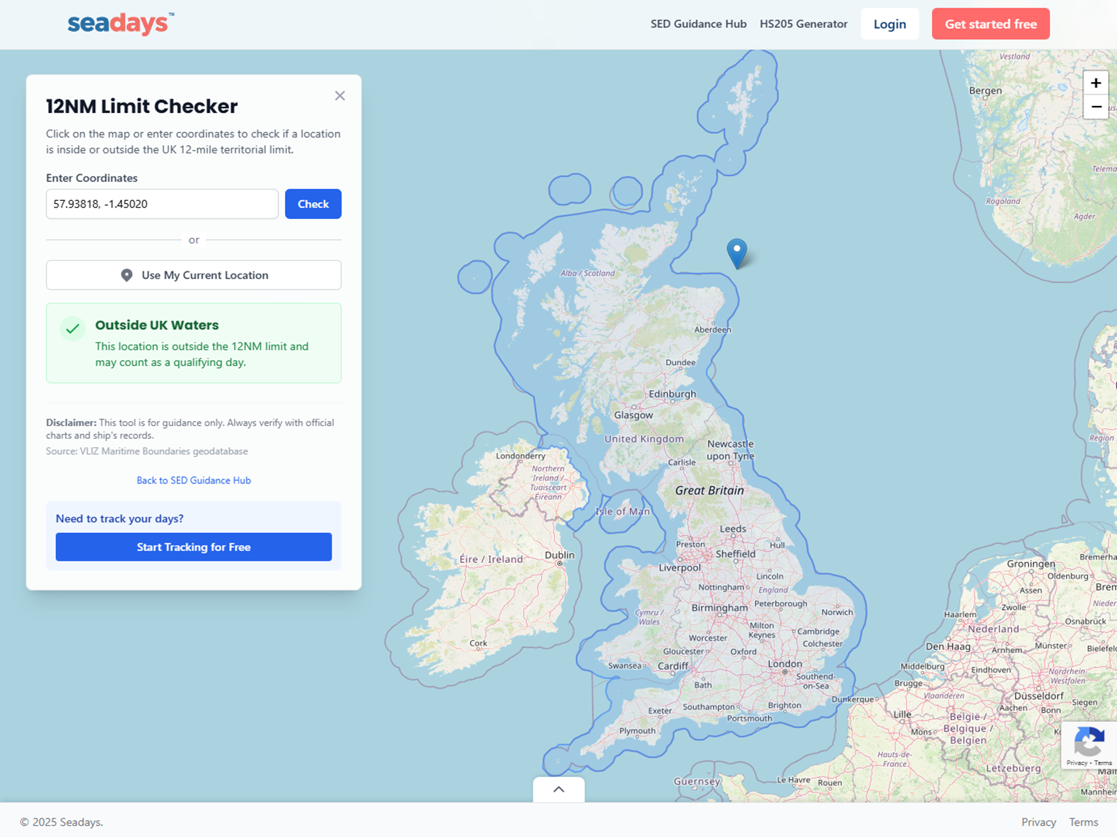 Interactive 12NM Limit Checker Map